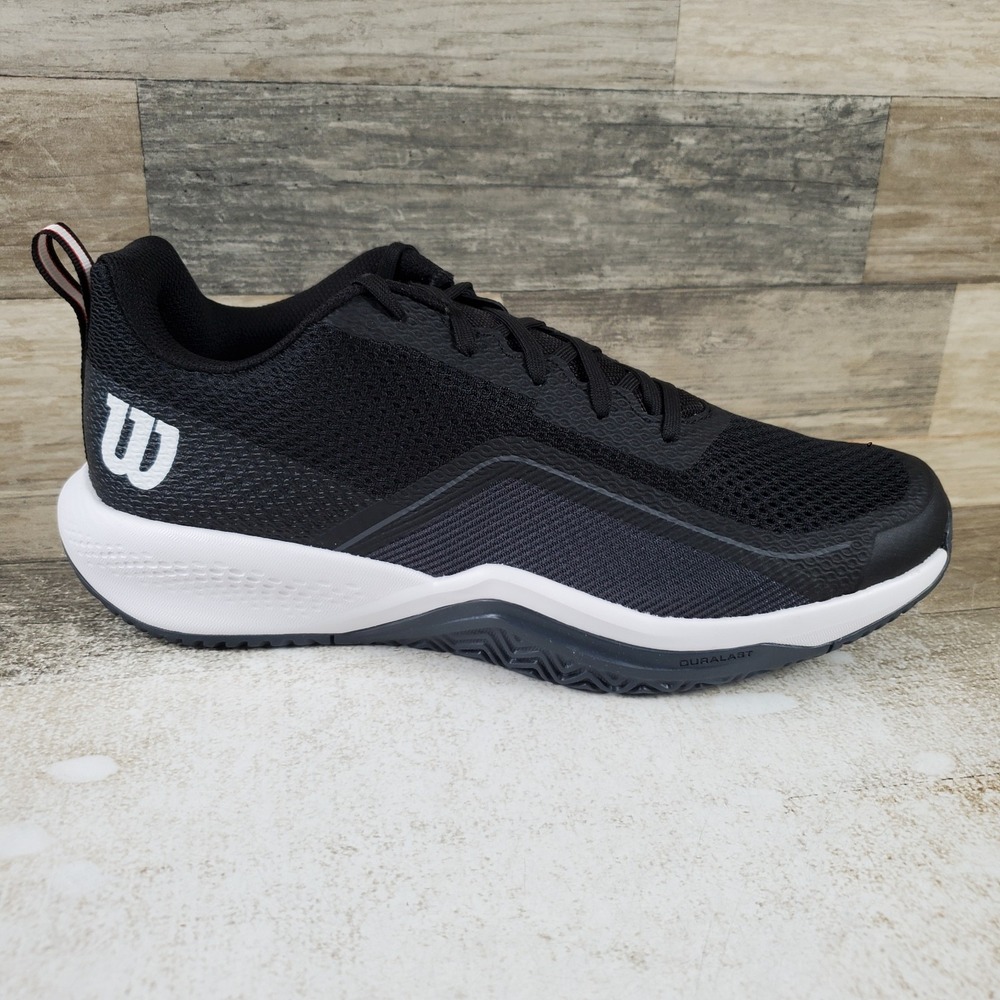 Wilson Rush Pro Lite Mens Shoes Sz 10 Tennis Black White Mesh Lace-Up Sneakers